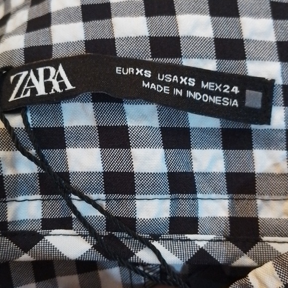 D1🎉Zara XS gingham faux wrap skirt with side buttons NWT - Picture 6 of 8